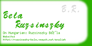 bela ruzsinszky business card